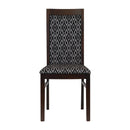 Brooklyn Esszimmerstuhl mit gepolsterter Rückenlehne, dunklem Walnussholz, gepolstertem Sitz und Rückenlehne in Black Diamond (2er-Pack)