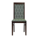 Esszimmerstuhl „Brooklyn“ mit gepolsterter Rückenlehne, dunklem Walnussholz und gepolstertem Sitz und Rücken in „Green Diamond“ (2er-Pack)