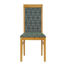 Brooklyn Padded Back Soft Oak Dining Chair with Green Diamond Padded Seat and Back (Pack of 2)