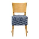 Asti gepolsterter Esszimmerstuhl aus weicher Eiche mit tief gepolstertem Sitz und Rückenlehne in Blue Diamond (2er-Pack)