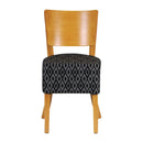Asti Padded Soft Oak Dining Chair with Black Diamond Deep Padded Seat and Back (Pack of 2)