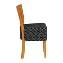 Asti Padded Soft Oak Dining Chair with Black Diamond Deep Padded Seat and Back (Pack of 2)