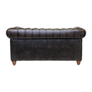 Zweisitzer-Sofa aus Chesterfield-Leder in Antikbraun