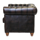 Zweisitzer-Sofa aus Chesterfield-Leder in Antikbraun
