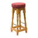 Tabouret de bar haut classique en chêne doux avec siège en diamant rouge (paquet de 2)