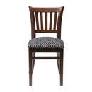 Manhattan Dark Walnut Dining Chair with Black Diamond Padded Seat (Pack of 2)
