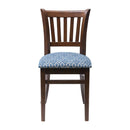 Manhattan Dark Walnut Dining Chair with Blue Diamond Padded Seat (Pack of 2)