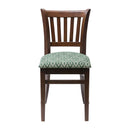 Manhattan Dark Walnut Dining Chair with Green Diamond Padded Seat (Pack of 2)