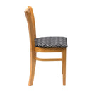Manhattan Soft Oak Dining Chair with Black Diamond Padded Seat (Pack of 2)