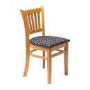Manhattan Soft Oak Dining Chair with Black Diamond Padded Seat (Pack of 2)