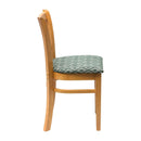 Manhattan Soft Oak Dining Chair with Green Diamond Padded Seat (Pack of 2)