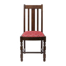 Mayfair Dark Wood High Back Dining Chair with Red Diamond Padded Seat (Pack of 2)