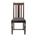 Mayfair Dark Wood High Back Dining Chair with Black Diamond Padded Seat (Pack of 2)