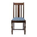 Mayfair Dark Wood High Back Dining Chair with Blue Diamond Padded Seat (Pack of 2)