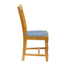 Mayfair Soft Oak High Back Dining Chair with Blue Diamond Padded Seat (Pack of 2)