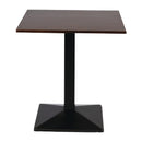 Turin Metal Base Pedestal Square Table with Dark Wood Top 700x700mm