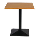 Turin Metal Base Pedestal Square Table with Soft Oak Top 700x700mm