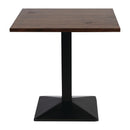 Turin Metal Base Pedestal Square Table with Vintage Top 760x760mm