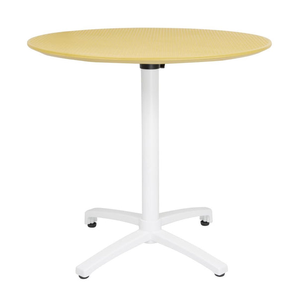 Bolero Folding Polypropylene Table 800mm Mustard Yellow