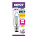 Status Filament LED Kerze BC warmweiße Glühbirne 4/40 W