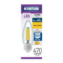Status Filament LED Candle ES Warm White Light Bulb 4/40w