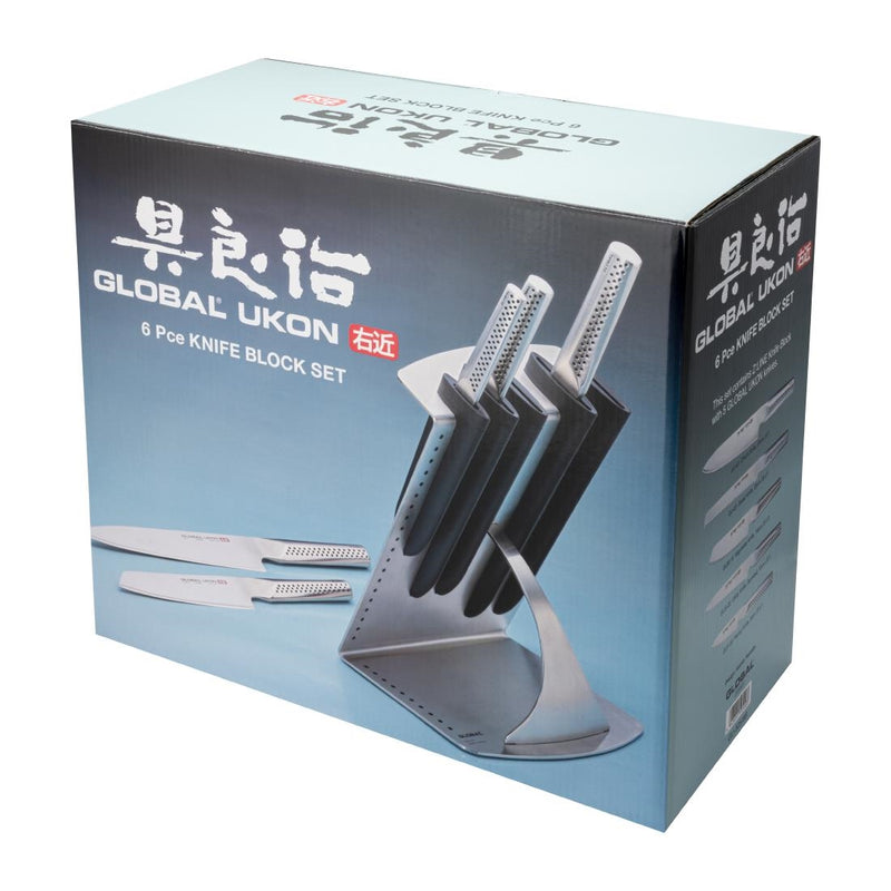 Global Knives Ukon Range 6-teiliges Messerblock-Set