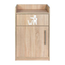 Ständer für Abfallbehälter und Tablett in Eichenoptik