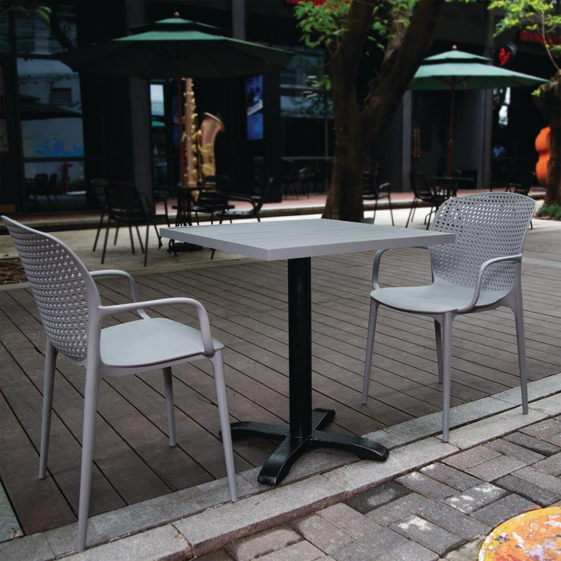 Bolero Aluminium Square Table Top Light Grey 700mm