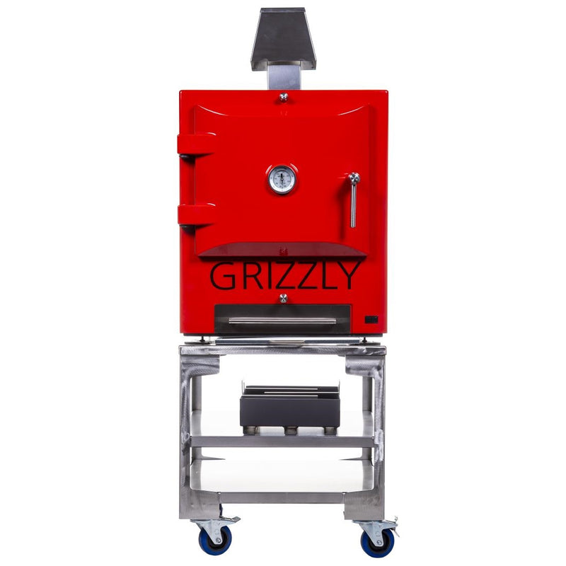 Grizzly Commercial Holzkohleofen Smoker und Grill Rot