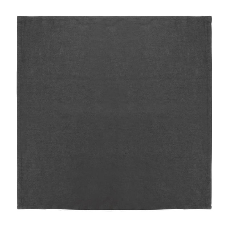 Olympia Leinen-Tischserviette, Schwarz, 400 x 400 mm, 12 Stück