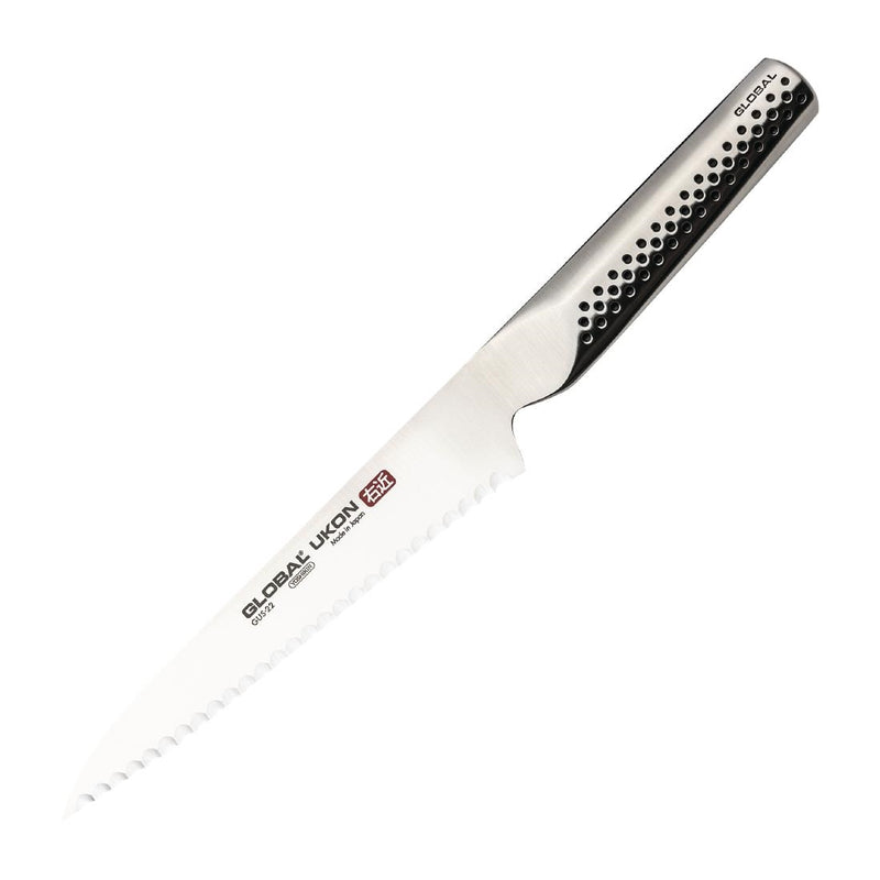 Global Knives Ukon Range Allzweckmesser, gewellt, 15 cm