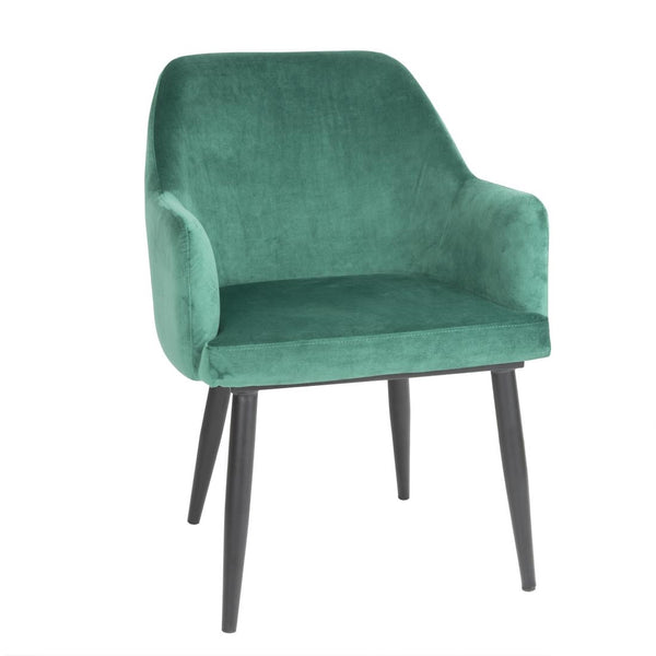 Bolero Lia Velvet Effect Chairs Dark Green (Set of 2)