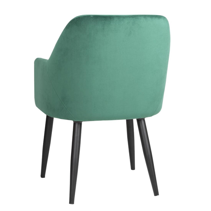 Bolero Lia Velvet Effect Chairs Dark Green (Set of 2)