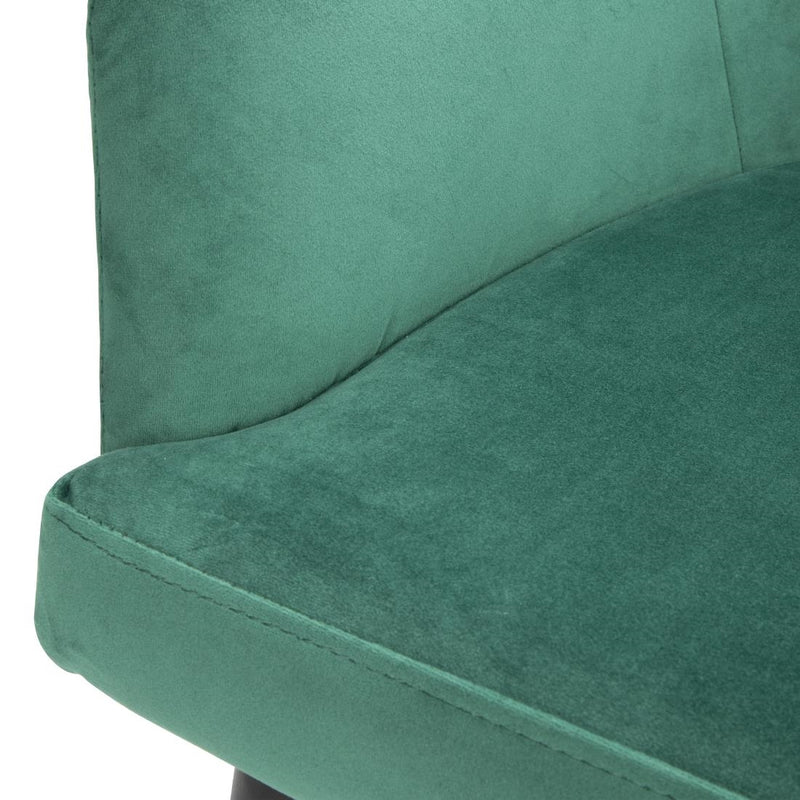 Bolero Lia Velvet Effect Chairs Dark Green (Set of 2)