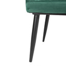 Bolero Lia Velvet Effect Chairs Dark Green (Set of 2)