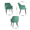 Bolero Lia Velvet Effect Chairs Dark Green (Set of 2)