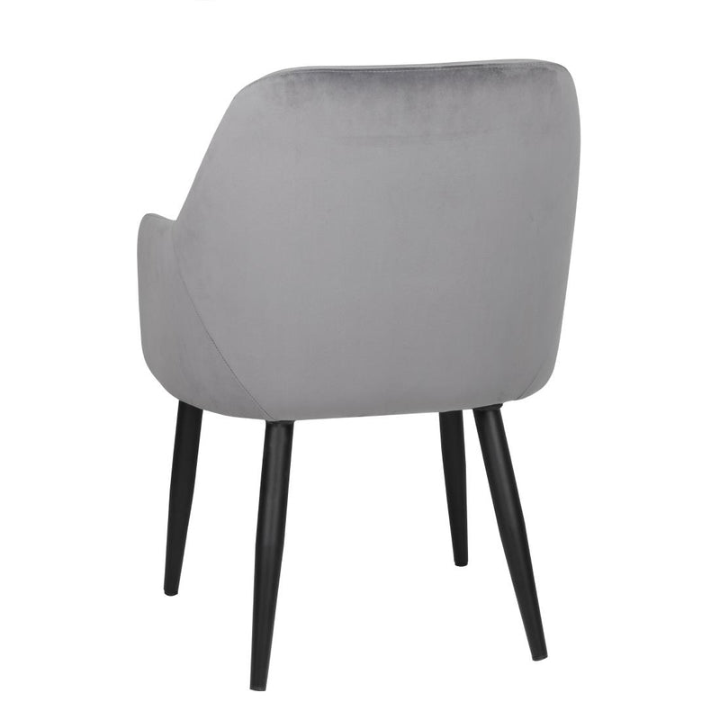 Bolero Lia Velvet Effect Chairs Grey (Set of 2)