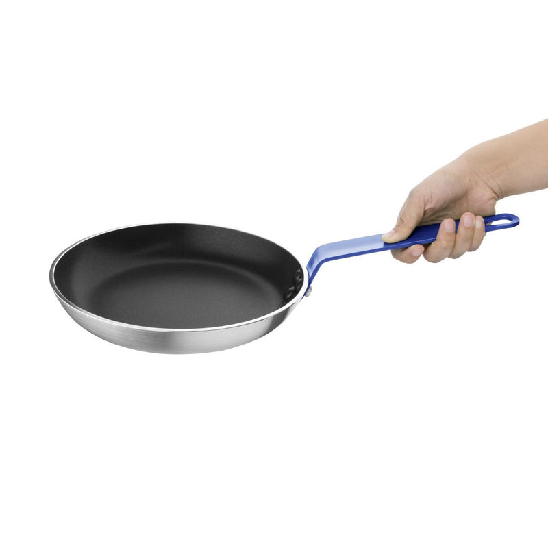 Hygiplas Non-Stick Teflon Aluminium Platinum Plus Frying Pan with Blue Handle 240mm