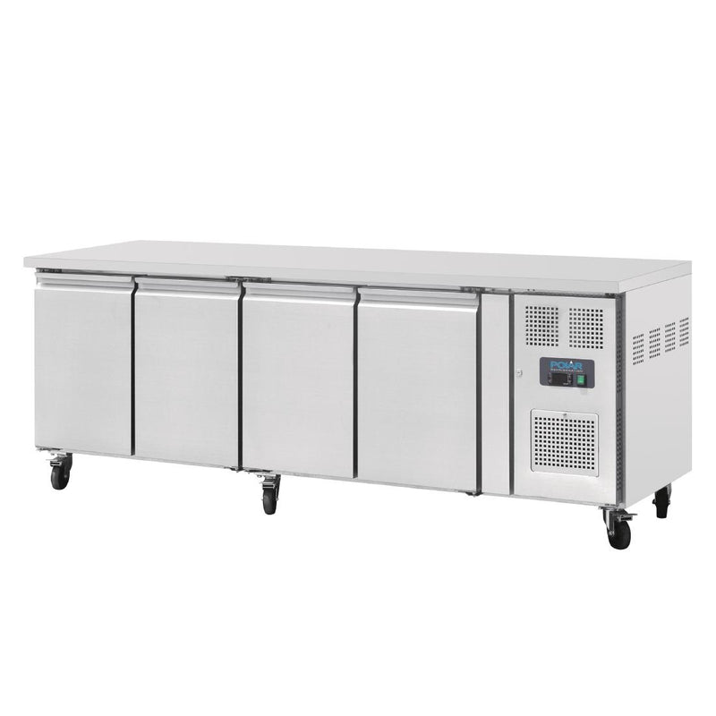 Polar U-Serie Viertüriger Thekenkühlschrank 449Ltr