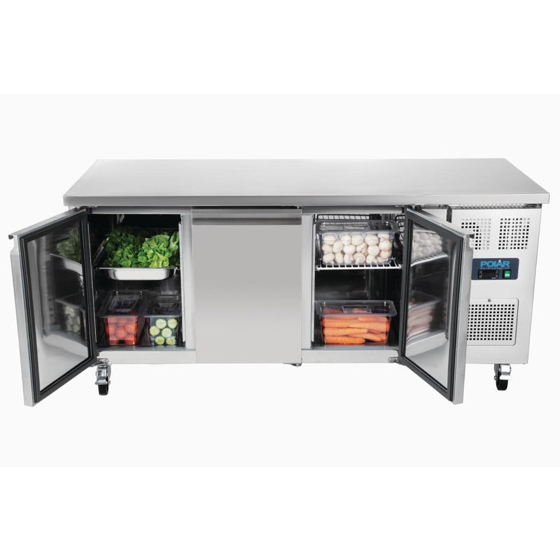 Polar U-Serie Dreitür-Thekenkühlschrank 417Ltr