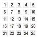 Olympia Kunststoff-Tischnummerneinsätze 1–50