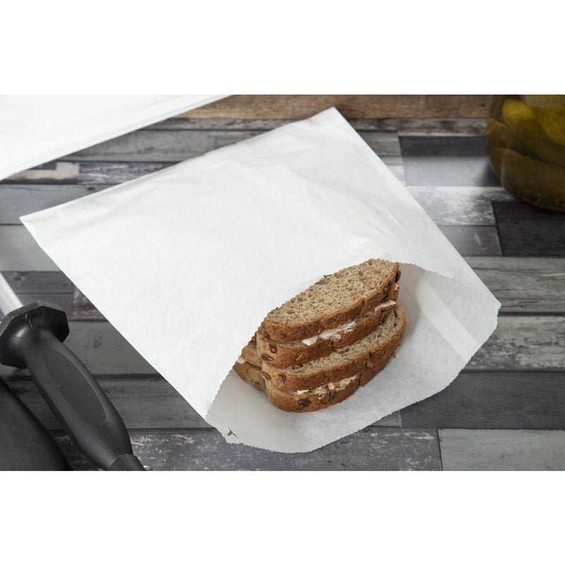 Vegware Compostable Recycled Flat Sandwich Bags White (Pack of 1000)