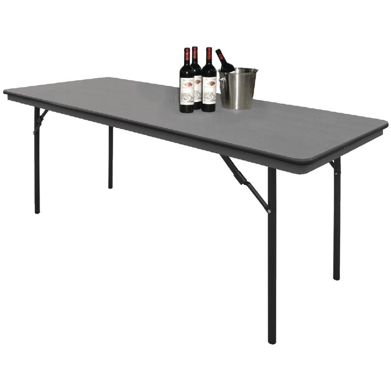 Bolero ABS Rectangular Folding Table Grey 6ft (Single)