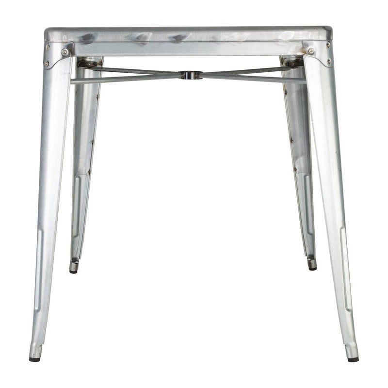 Bolero Bistro Galvanised Steel Square Table 668mm (Single)