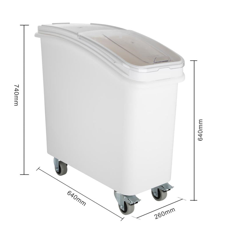 Vogue Polypropylene Ingredient Bin with Scoop 81Ltr