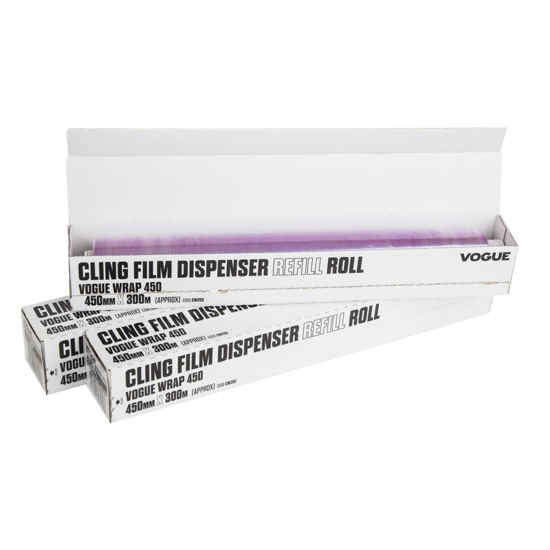 Vogue Pre-Perforated Cling Film 450mm x 500m (Pack of 3)