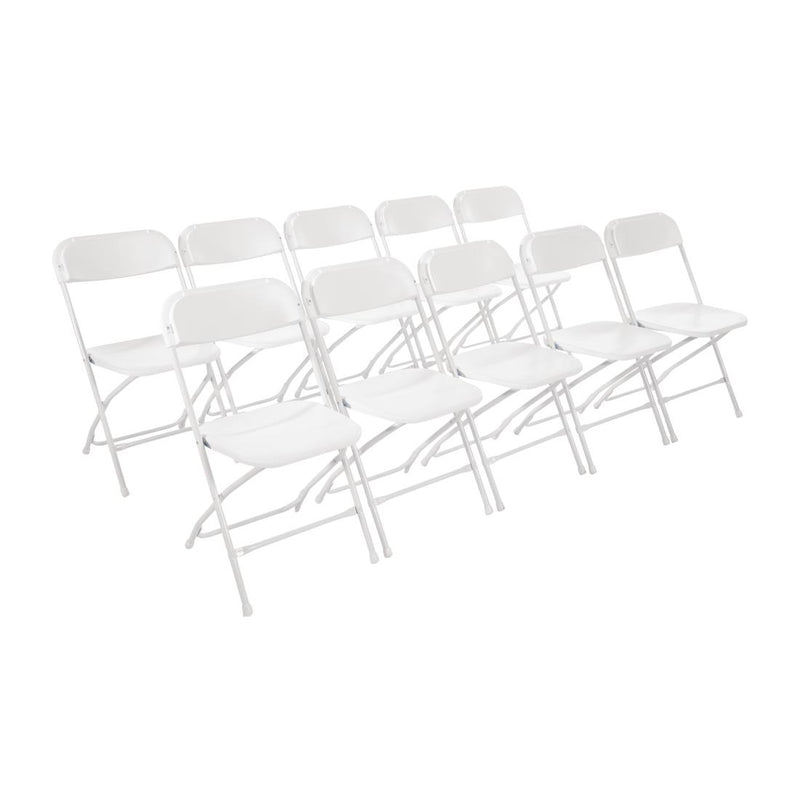 Bolero PP Folding Chairs White (Pack of 10)