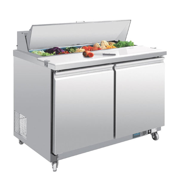 Polar U-Serie Doppeltür-Zubereitungsthekenkühlschrank 405Ltr