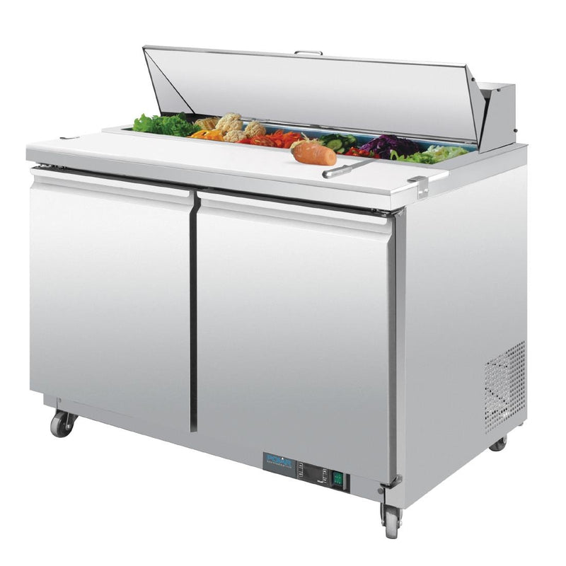 Polar U-Serie Doppeltür-Zubereitungsthekenkühlschrank 405Ltr