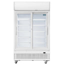 Aufrechter Display-Kühler der Polar G-Serie mit Leuchtkasten, 950 l, mit Schiebetüren